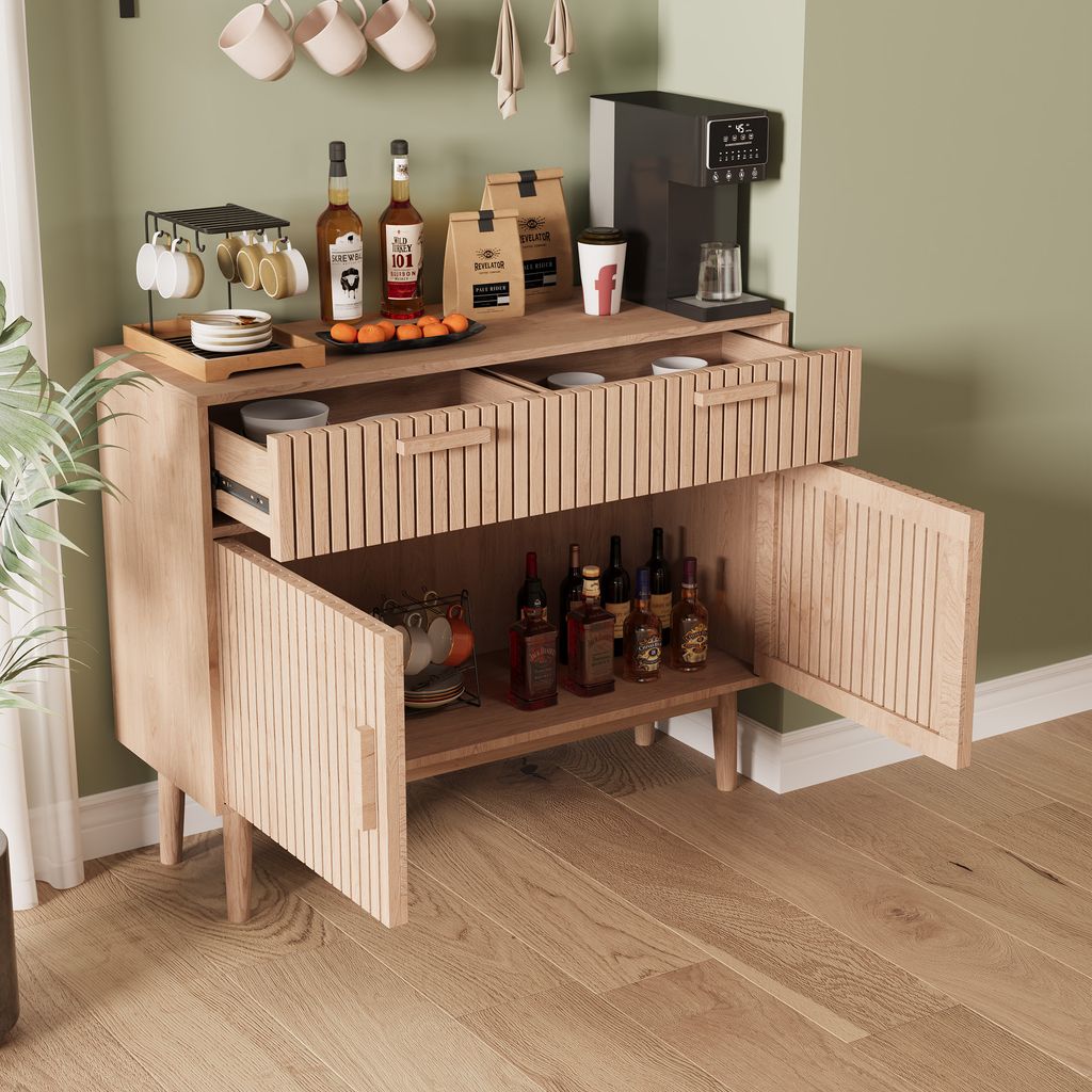 ProximaX Einbauschrank, Küchenbuffet, Esszimmer-Schrank mit 2 Türen und 2 Schubladen für den Wohnbereich,Größe: 35 cm Tiefe x 100 cm Breite ...