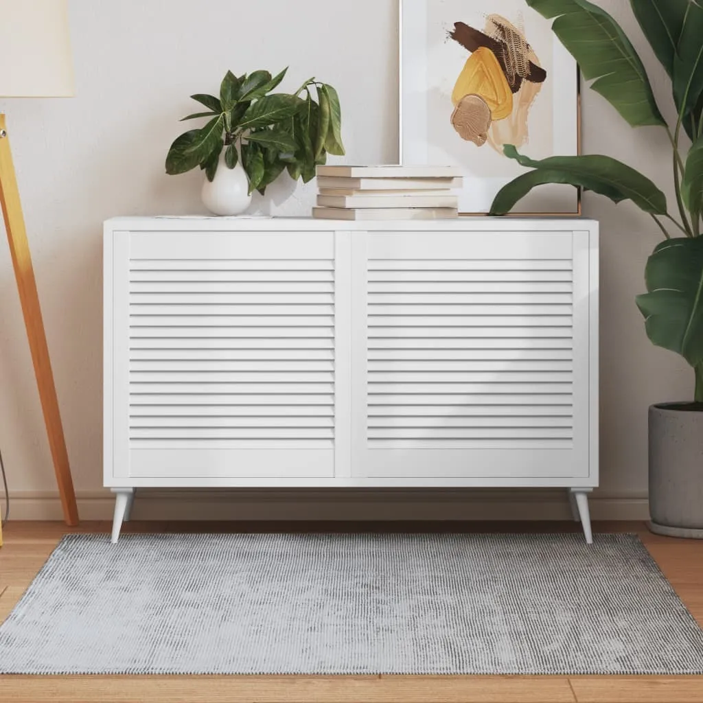 The Living Store Armadio Ante a Doghe Bianco 61,5x59,4 cm Legno Massello