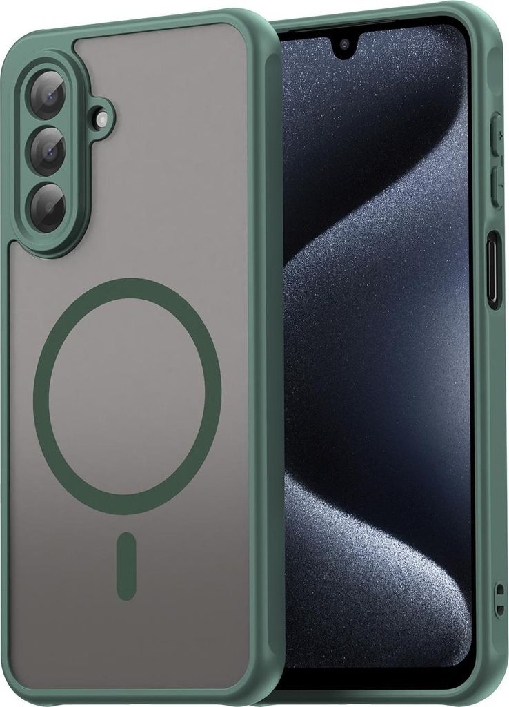 MagSafe Hülle für Samsung Galaxy A17/A26 - Phonesta AirFrost Semi-Transparent Back Cover - Matt Grün