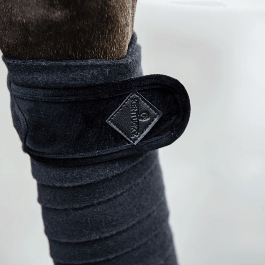 Kentucky Horsewear Fleecebandagen Basic Velvet Schwarz Full Produktbild 3