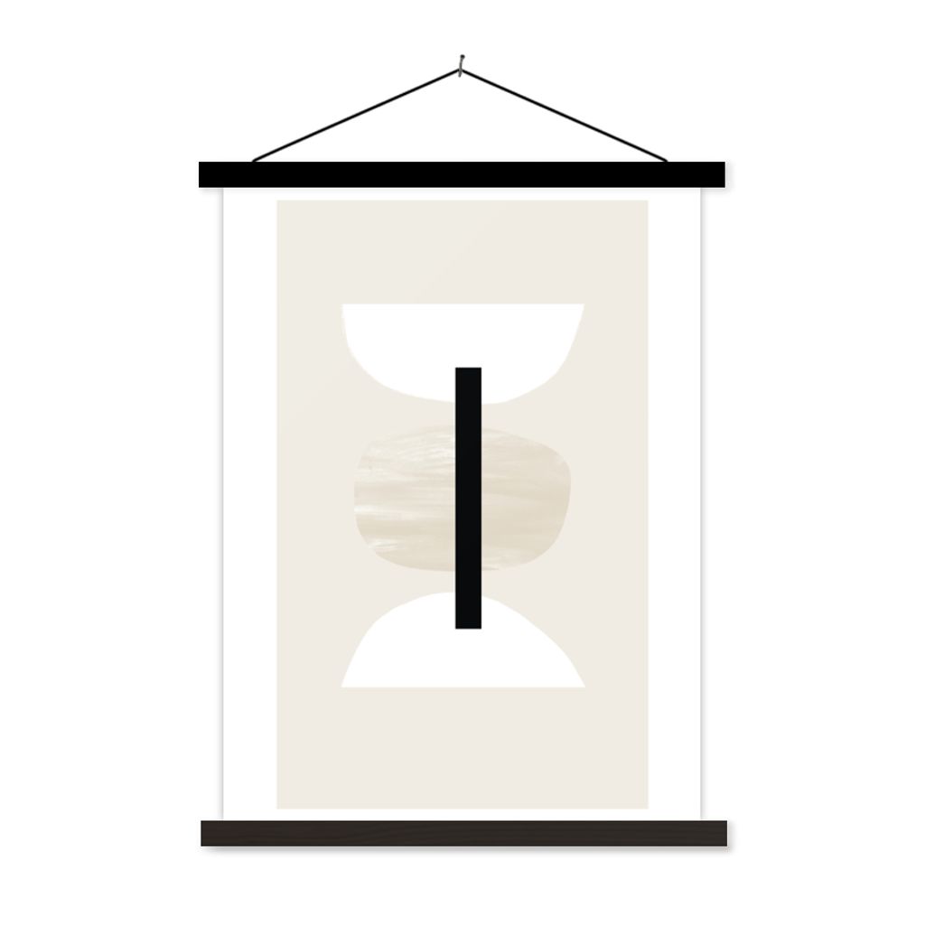 MuchoWow Textilposter Abstrakt - Geometrische Formen - Pastell 120x160 cm mit schwarzem Rahmen - Magnetischer