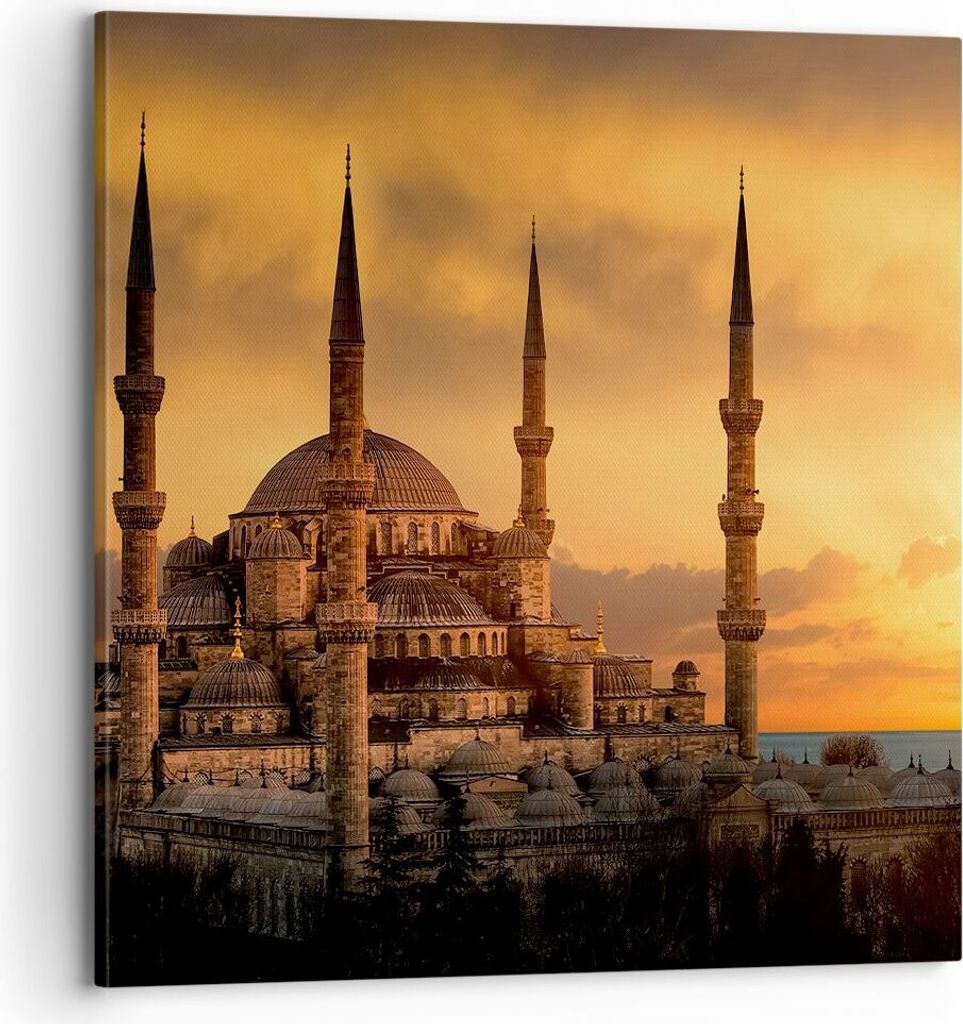 Bild auf Leinwand - Leinwandbild - Sonnenuntergang istanbul türkei reise - 70x70cm - Wand Bild - Wanddeko - Leinwanddruck - Bilder - Kunstdruck - ...