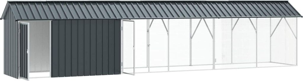 vidaXL Vogelkäfig Anthrazit 630 x 103 x 142 cm Verzinkter Stahl