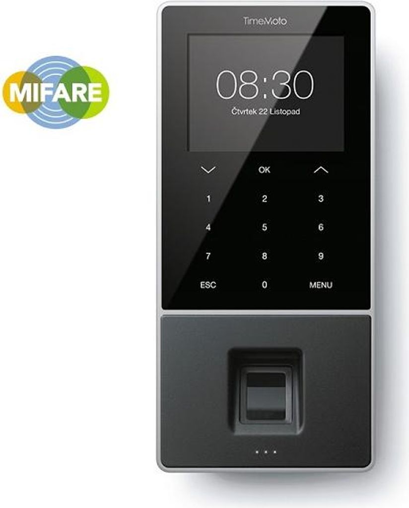 Safescan TM-828 SC, Čierna, Odtlačok prsta, Heslo, Obrázok produktu 