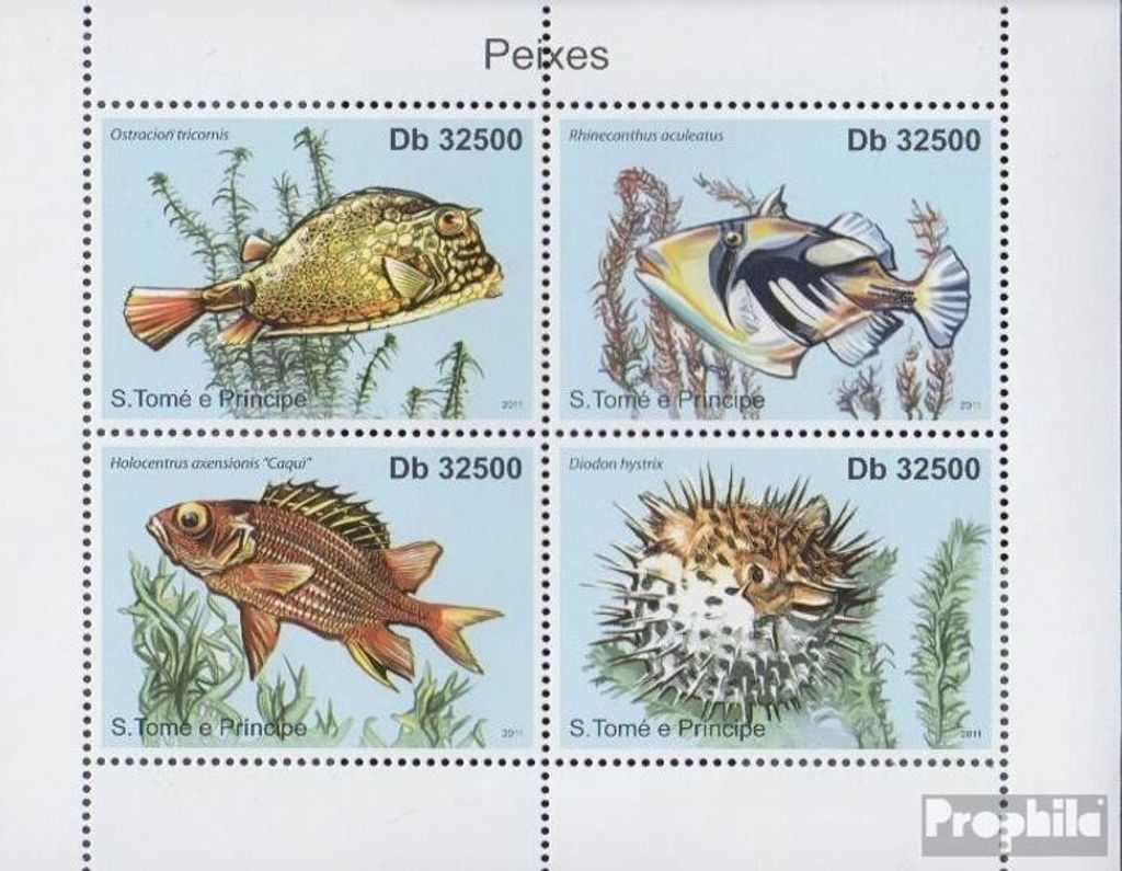 Briefmarken Sao Tome e Principe 2011 Mi 4909-4912 Kleinbogen (kompl.Ausg.) postfrisch Flora und Fauna
