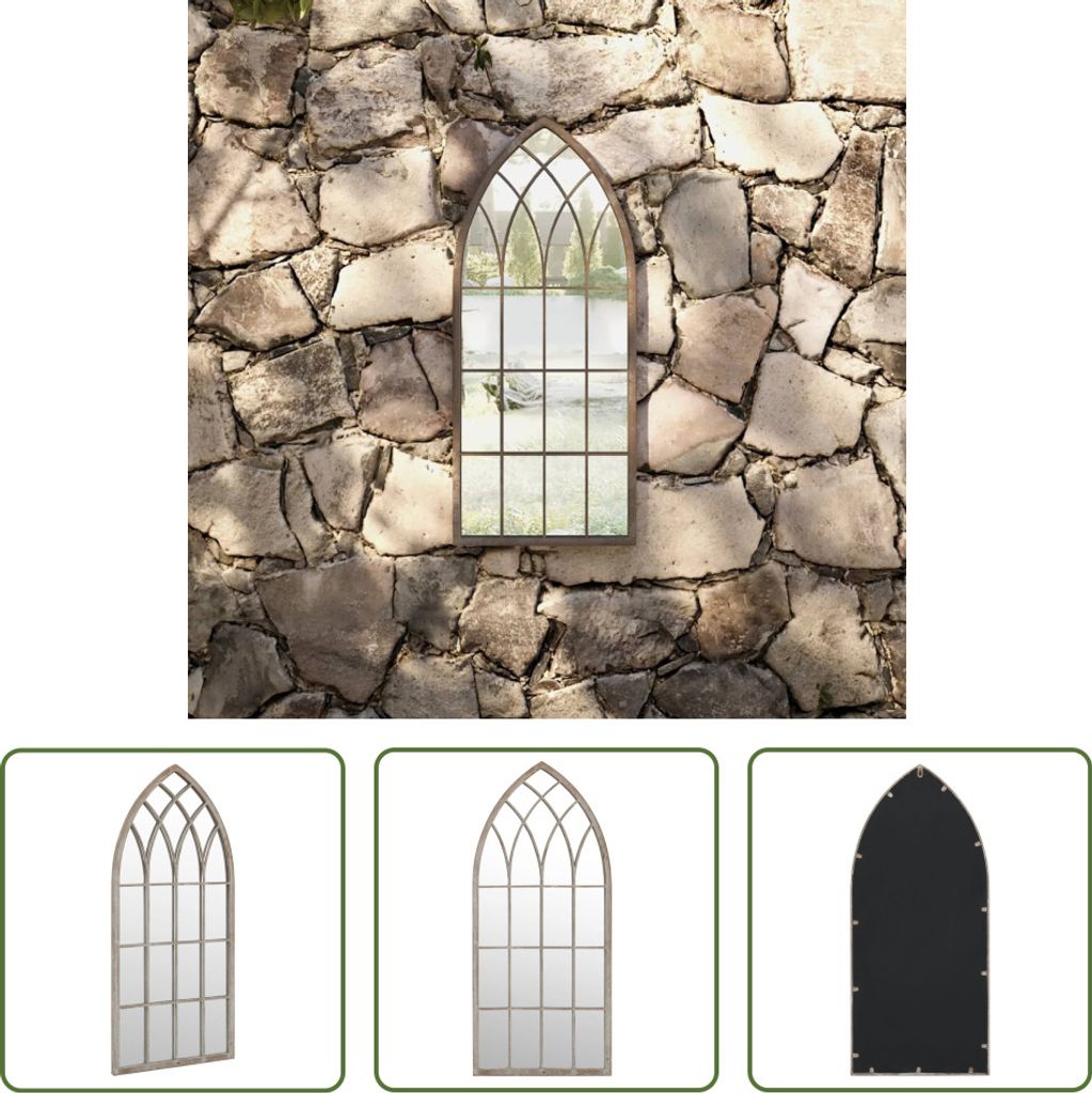 The Living Store Gartenspiegel Sand 70x30 cm Eisen