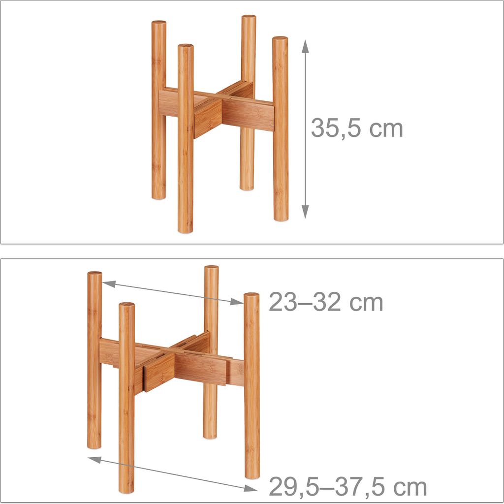 relaxdays Blumenständer Bambus verstellbar Produktbild 4