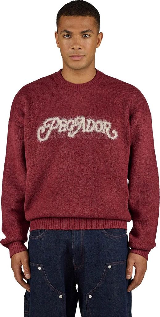 Pegador Sweatshirt Nepole Oversized Knit Sweater, Größe:L, Farben:maroon red