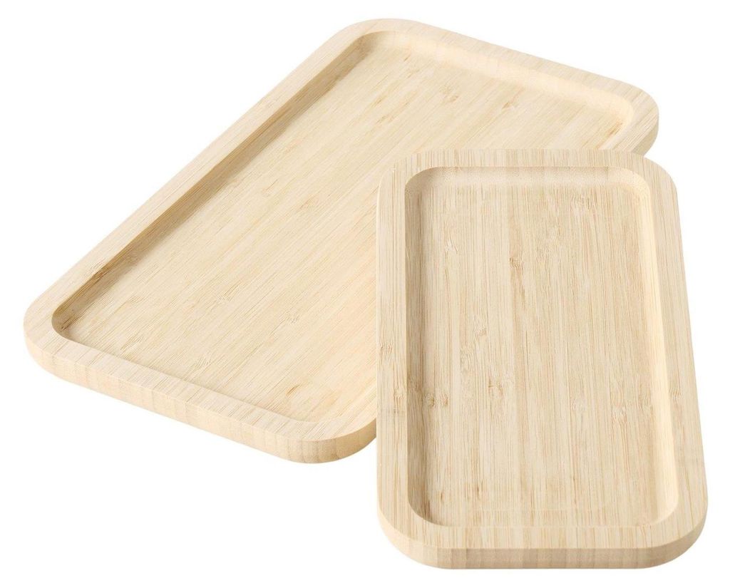 Boltze Home Tablett Bambus Set 2-teilig