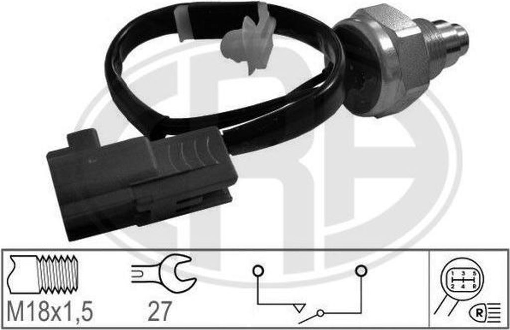 ERA 330749 Schalter, Rückfahrleuchte OE 1611544880 kompatibel mit C1, 108, Auris, Aygo, Corolla, Yaris