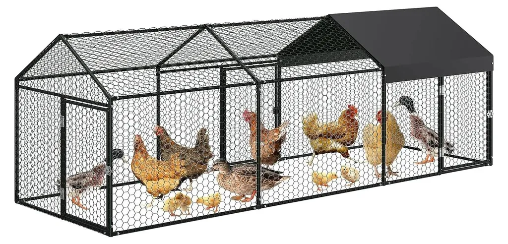 Enclos poulailler extérieur étanche et robuste de 3m de long