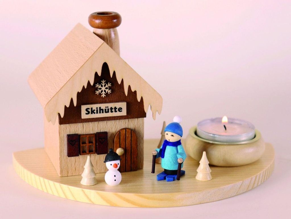 Räucherhaus Skihütte HxBxT 10,5x10,5x18cm NEU