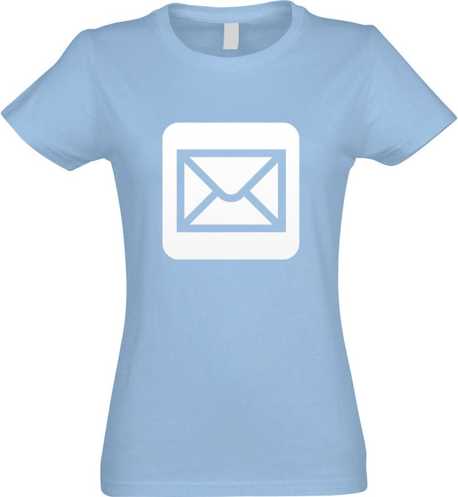 Kiwistar - T-Shirt tailliert - Damen - himmelblau - Poststelle Postamt Piktogramme - mit Motiv Bedruckt - Funshirt Design - Sport - Freizeit - Dame...