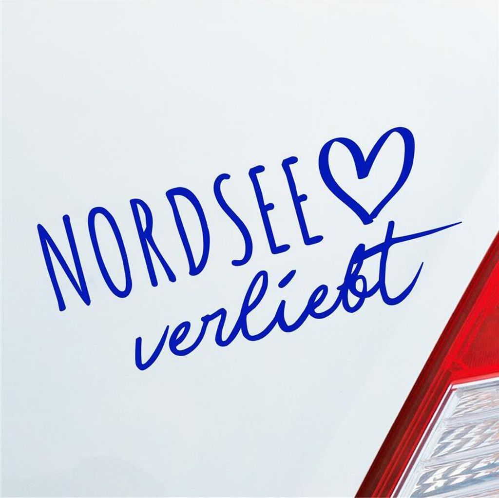 Auto Aufkleber Nordsee verliebt Herz See Norden Liebe Car 19x8 cm Dunkelblau Sticker Heckscheibenaufkleber