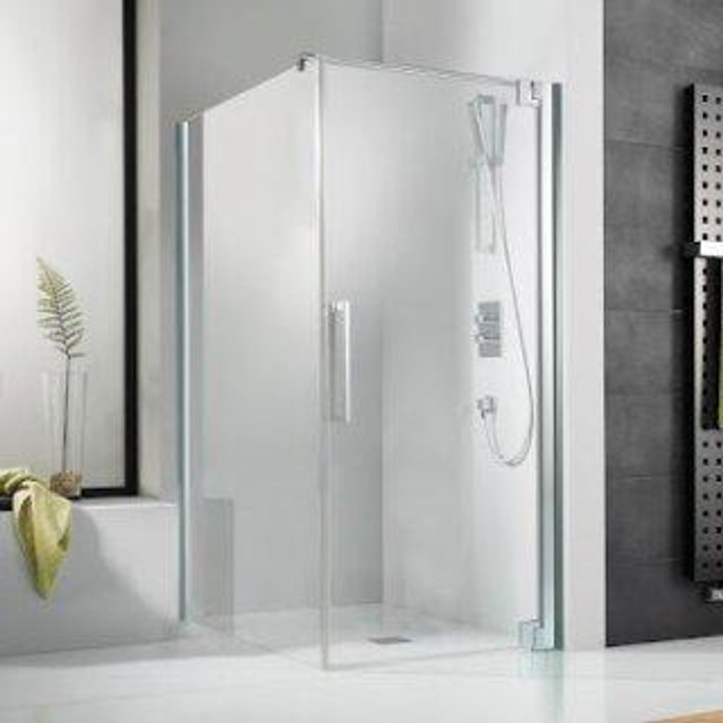 HSK 2172090-41-520 K2P Drehtür für Seitenwand 900x2000mm Chromoptik Grau mit Edelglas-Beschichtung