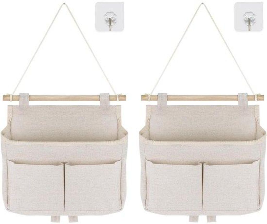 Hangende Badzimmertürenorganizer - mit Klebhaaken - für Zuhause, Schule, Büro, Laden, Camper, Zelt - 2 Stück