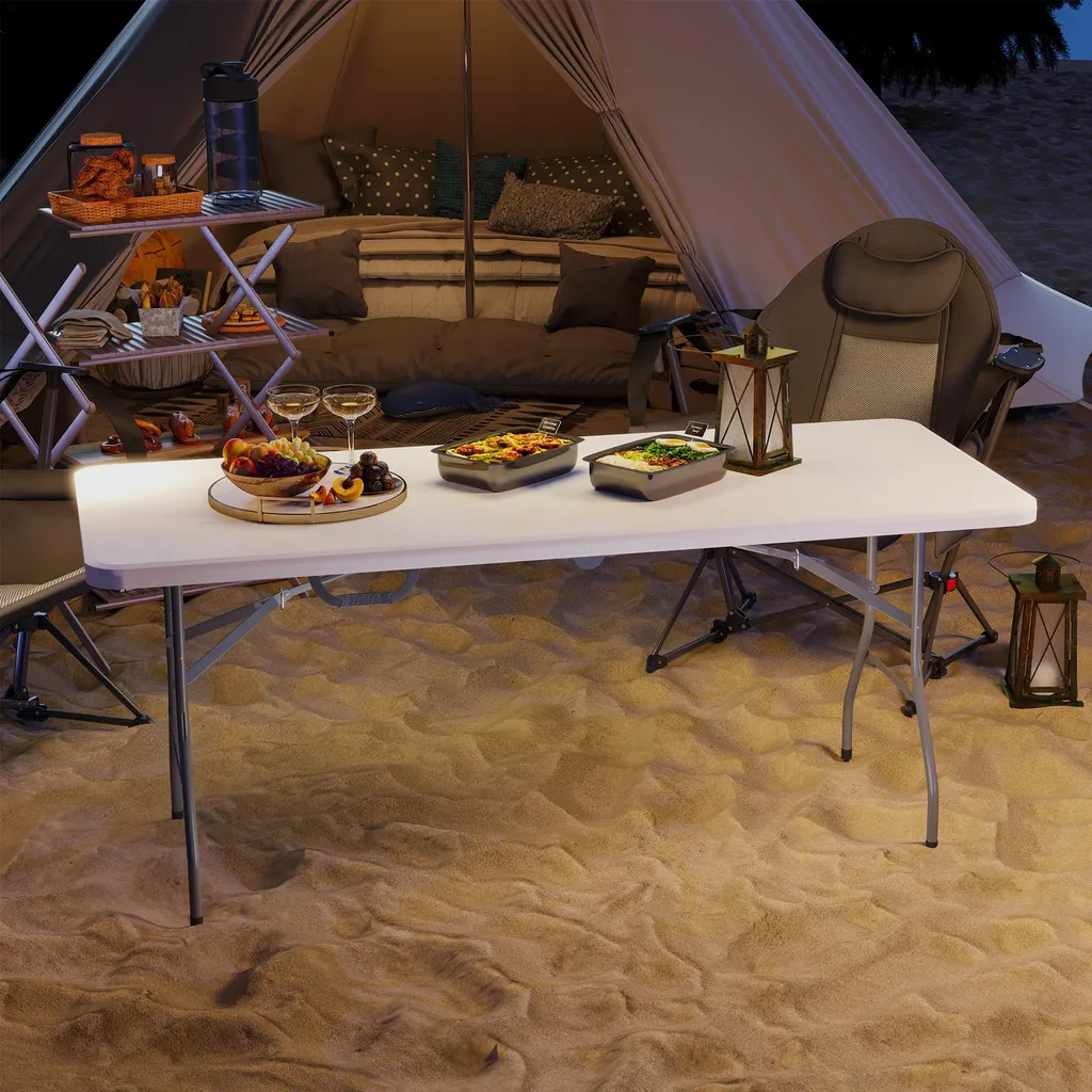 Grande Table de Réception Extérieure 180 cm Pliable pour Buffet et Fête