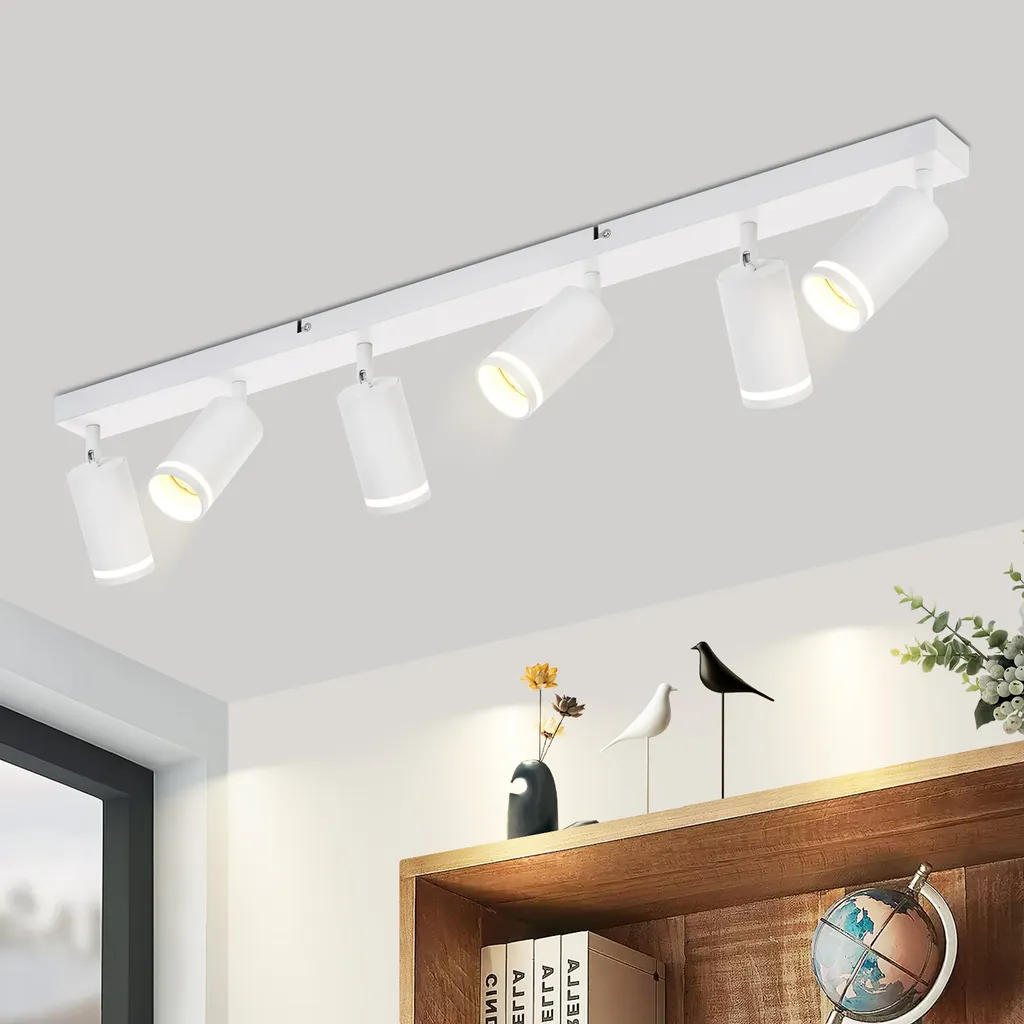 Rampe de Spots LED Plafonnier 6 Lumières Orientables Style Moderne
