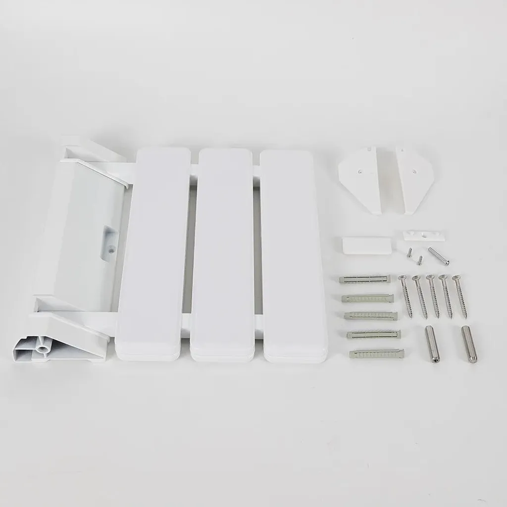 Siège de douche mural pliable blanc charge 130kg - Design compact