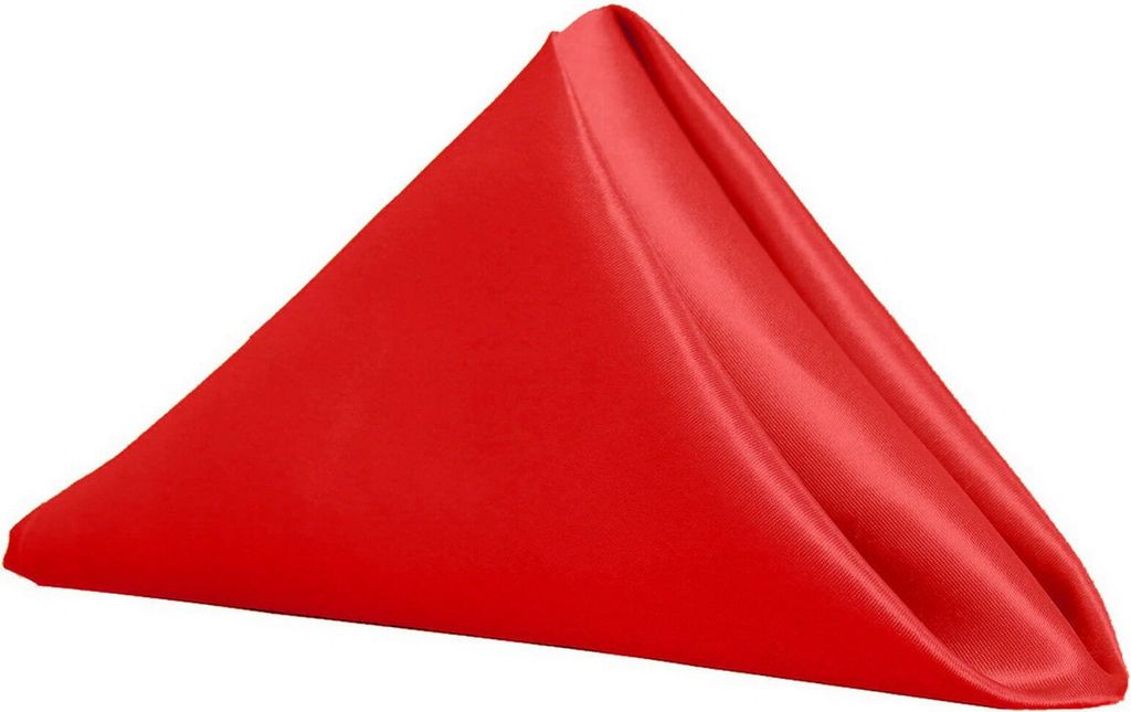 6pcs Abendessen Servietten vorsichtig mit weichem Stoff ordentlich dekorative Farbe Satin quadratisch Form Table Servietten Hotelzubehör-Rot ,Grö...