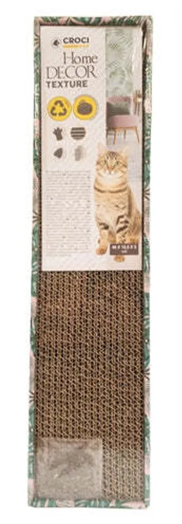 Griffoir Chat Vert Feuilles Texturées Croci - Surface de Griffe XXL - 3