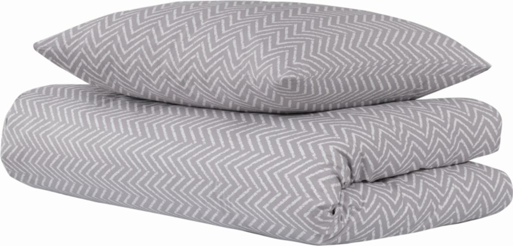 uncover by SCHIESSER Bettwäscheset Grebur | 2-teilig | Zickzack | Fischgrat | Renforcé | 100% Baumwolle | Reißverschluss | 155x220cm + 80x80cm |...