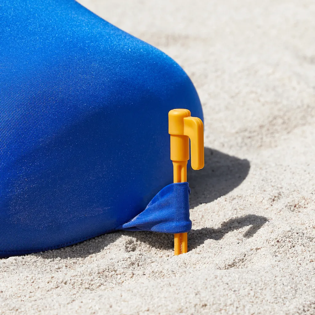 SoBuy Tente de plage OZT01-DB Voile d'ombrage élasthanne bleue