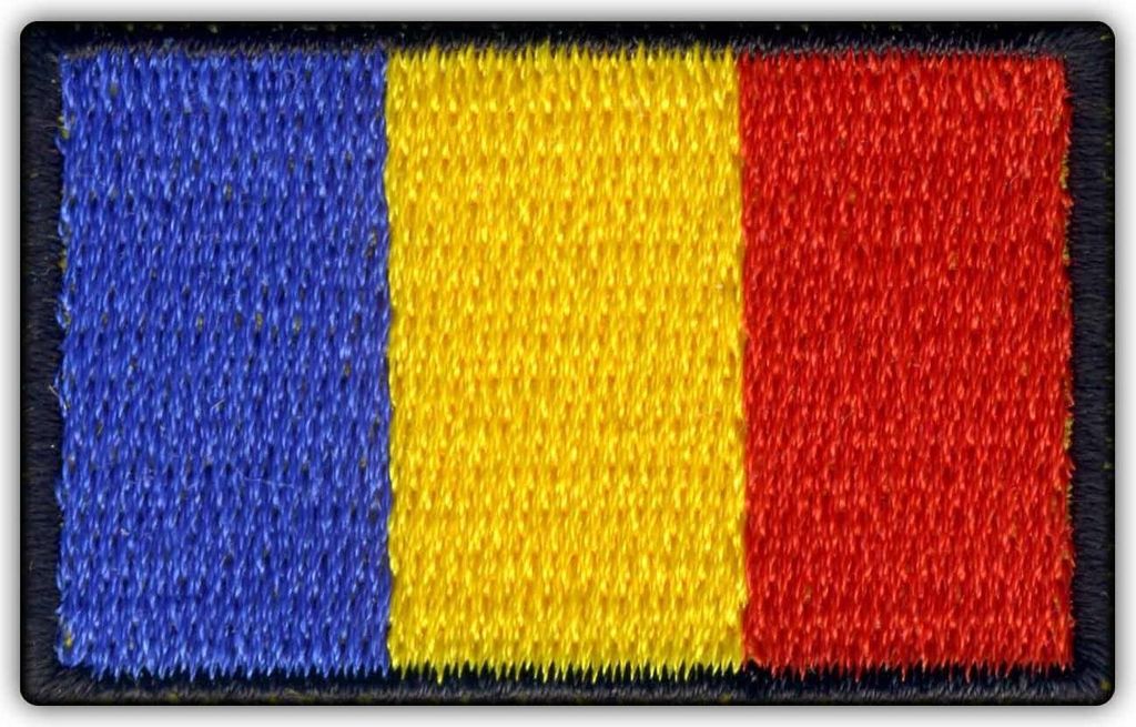 Aufnäher mit rumänischer Flagge – zum Aufnähen – gestickter Aufnäher/Abzeichen/Emblem
