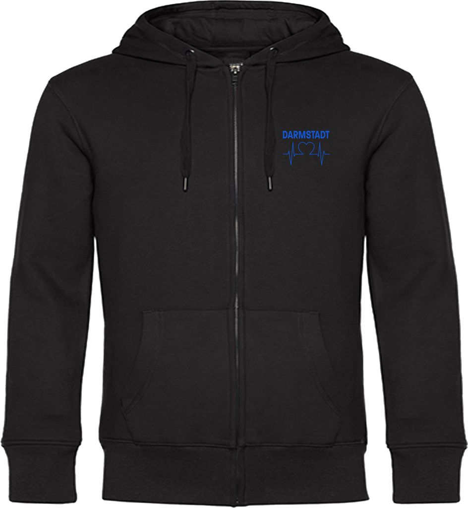multifanshop Kapuzen Sweatshirt Jacke - Darmstadt - Herzschlag, schwarz, Größe XXL