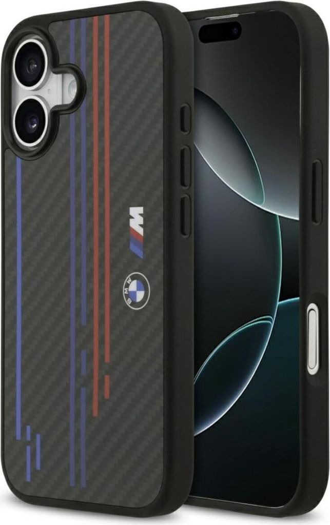 BMW M Polyamid Lines Handyhülle mit Logo kompatibel mit iPhone 17 – Schwarz
