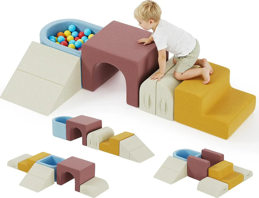 Module de motricité libre en mousse pour enfant - Porte voûtée grise