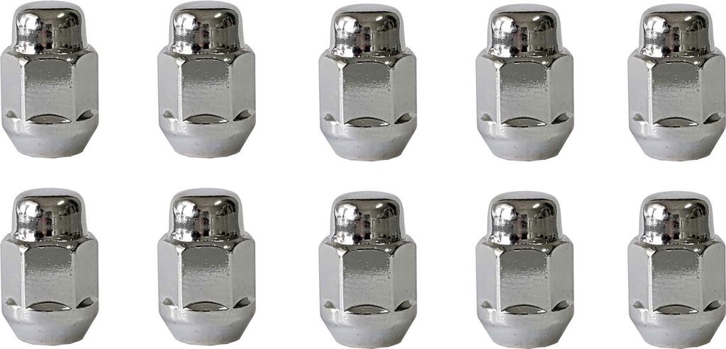 10x Radmutter M12x1,25 Kegelbund geschlossen 60° chrom 34 mm | Schlüsselweite 21 mm kompatibel mit Renault Alaskan Alaskan 4x4 Pulse Scala