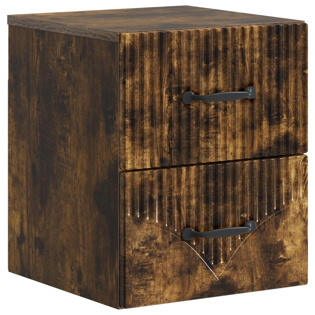 Maison Exclusive - Wandmontierter Nachttisch Geräucherte Eiche 34,5 x 33 x 40 cm