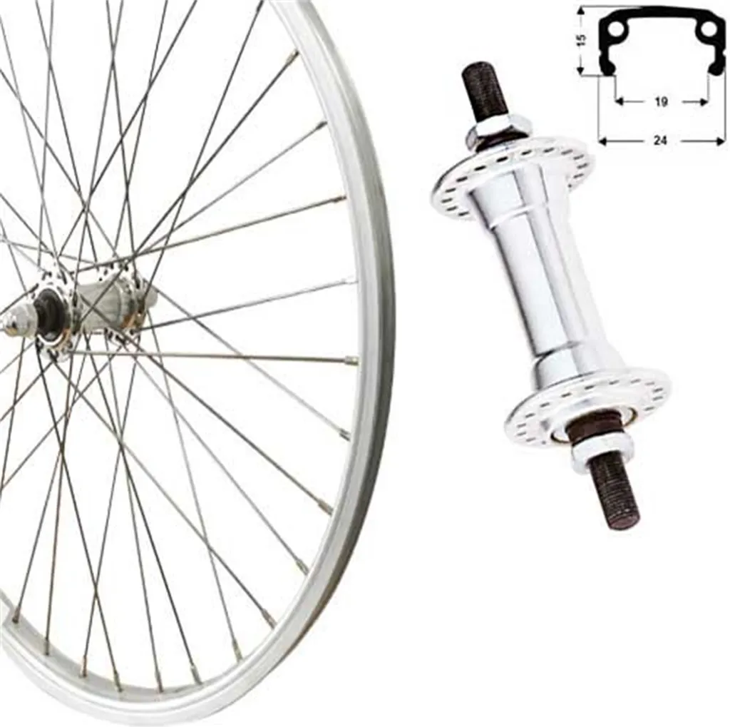 Roue avant 24 pouces Roland anti-voile en aluminium argent renforcé
