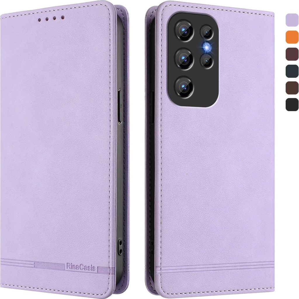 Hülle für Oukitel C1 / C1 Pro, Retro Kunstleder Ständer Klapphülle mit Kartenfächer und Magnetische Violett