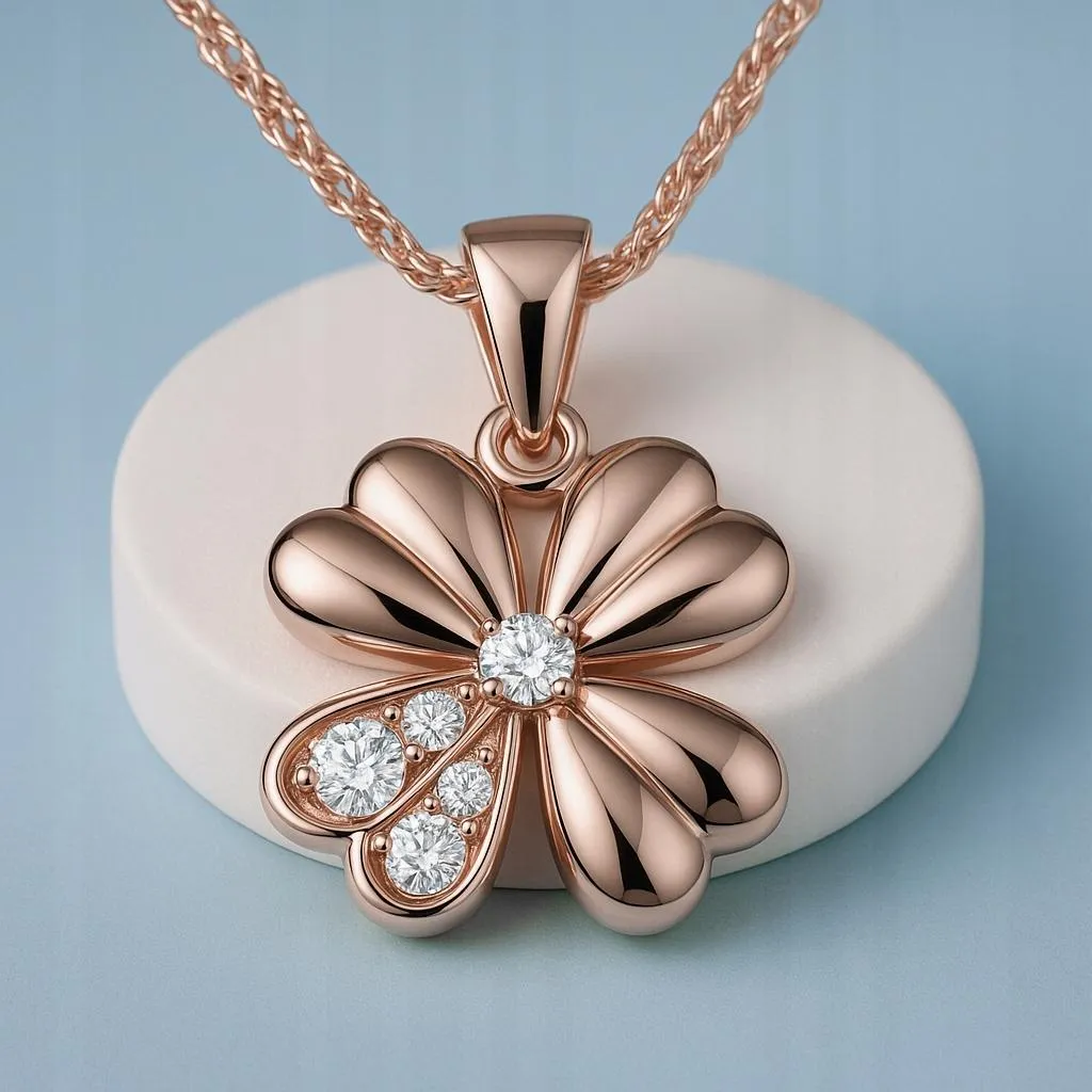 Collana Quadrifoglio Oro e Cristalli Argento 925 | Look di Lusso - 5