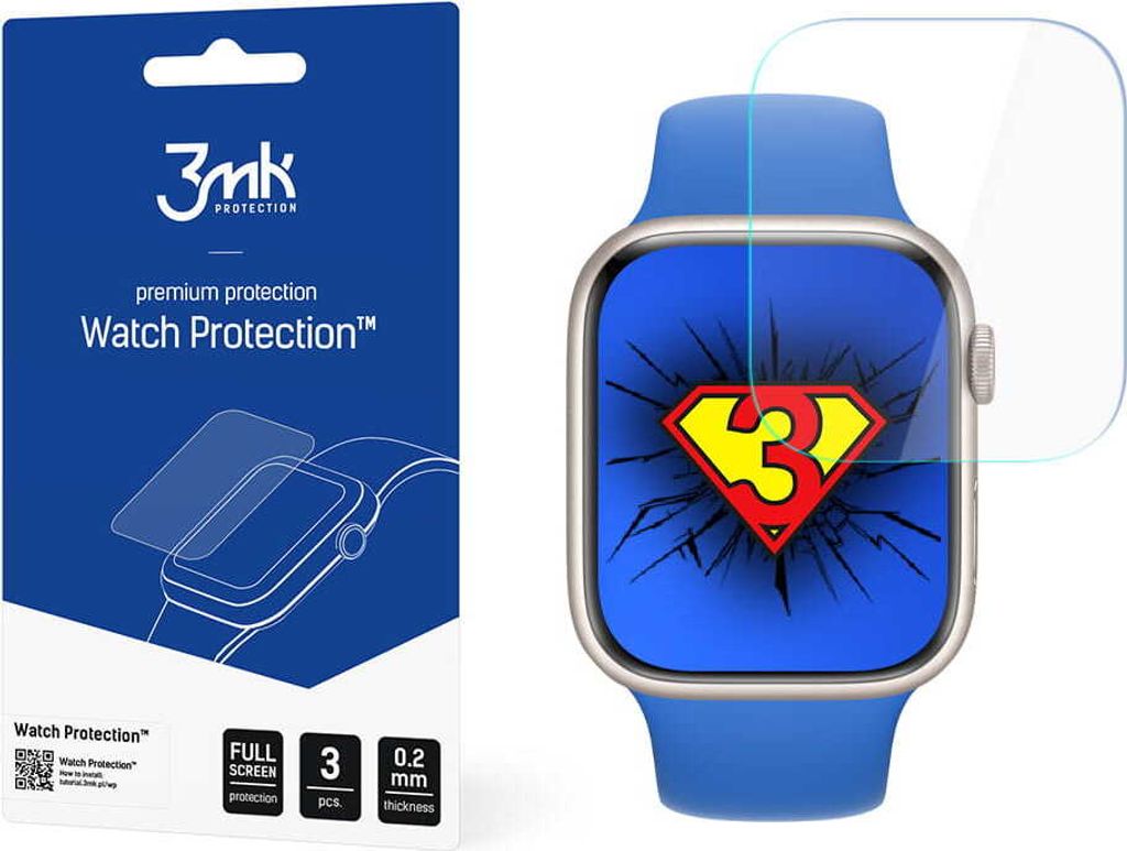 3mk Display Schutzfolie Watch Protection für Apple Watch 7 45mm 0,2mm (3 Stück)