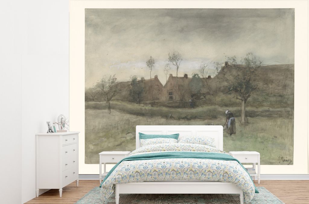 MuchoWow Fototapete für Wohnzimmer oder Schlafzimmer Wandtapete Vinyl Motivtapete Bleekveld - Gemälde von Anton Mauve - 330x240 cm - Vinyltapete