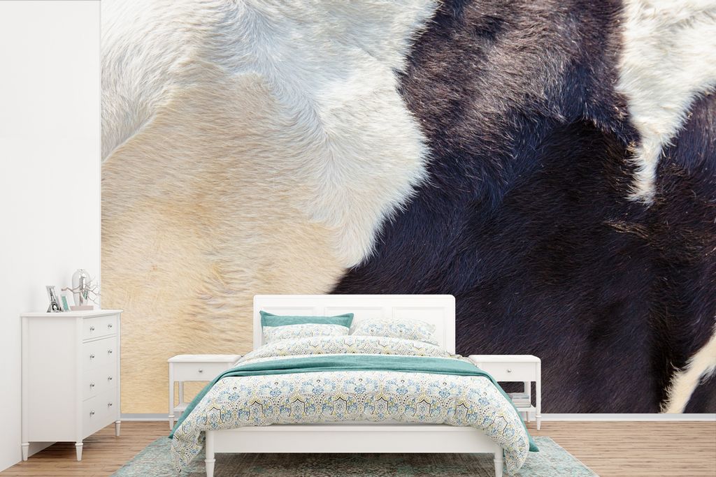 MuchoWow Fototapete für Wohnzimmer oder Schlafzimmer Wandtapete Vinyl Motivtapete Nahaufnahme - Kühe - Vlies - 525x350 cm - Das Hintergrundbild