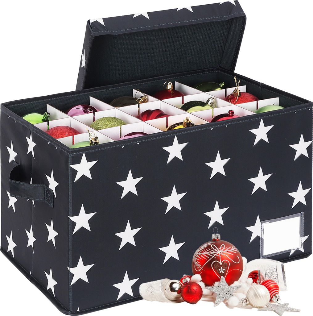 Relaxdays Weihnachtskugel Aufbewahrungsbox, 30 Kugeln, Produktbild 