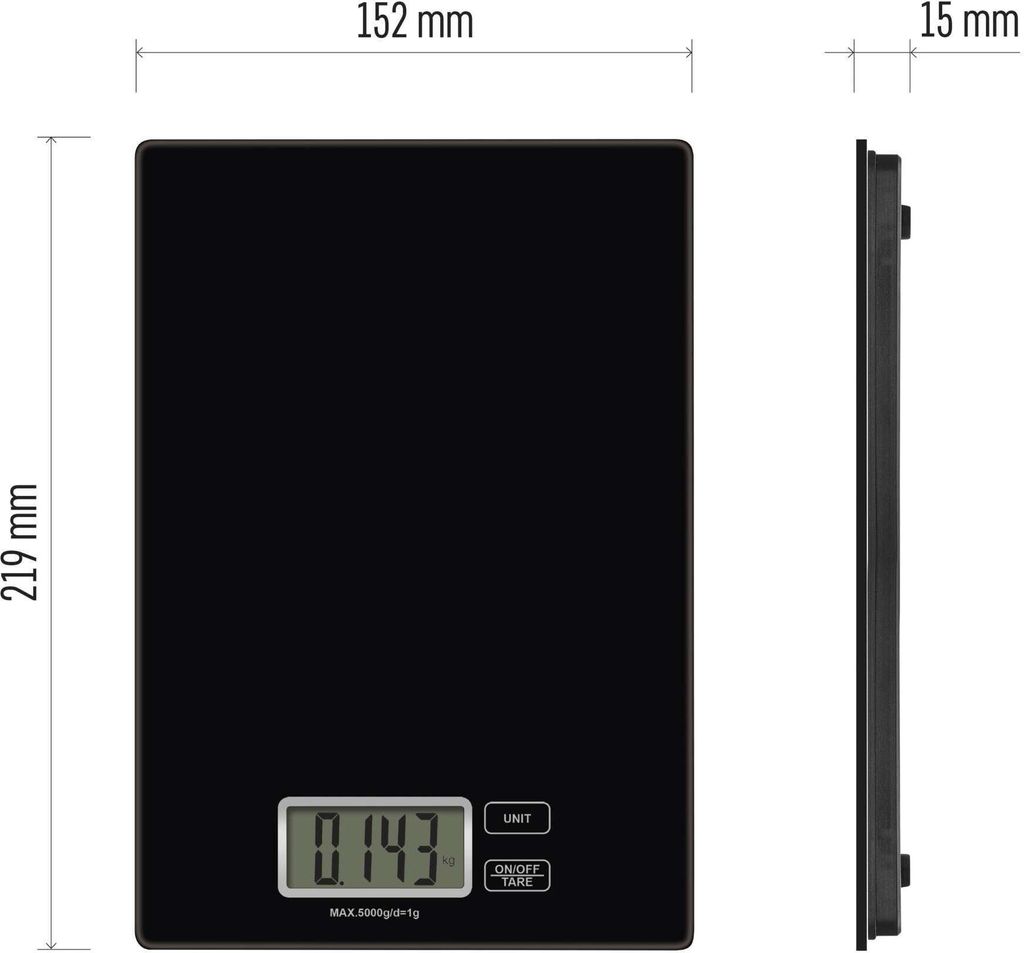 EMOS Küchenwaage aus Hartglas, Digitalwaage mit LCD Produktbild 7