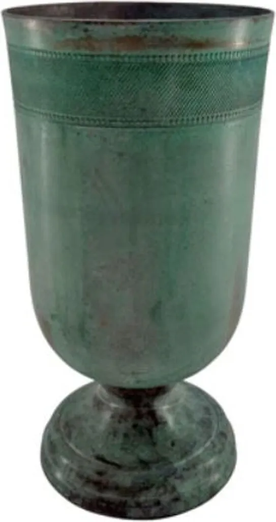 Casa Padrino Vase à fleurs vert menthe Ø 14 x H. 29 cm en aluminium rond
