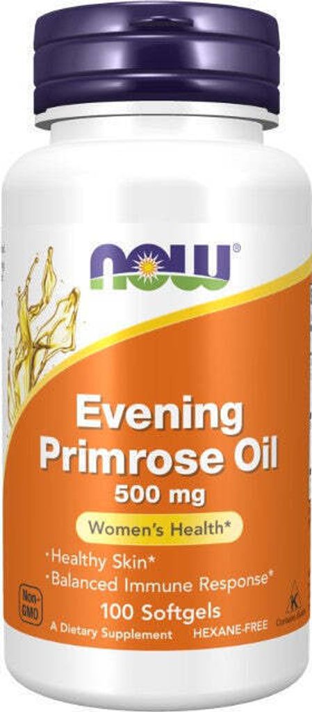 Nachtkerzenöl 500 mg 100 Weichkapseln Now Foods Produktbild 