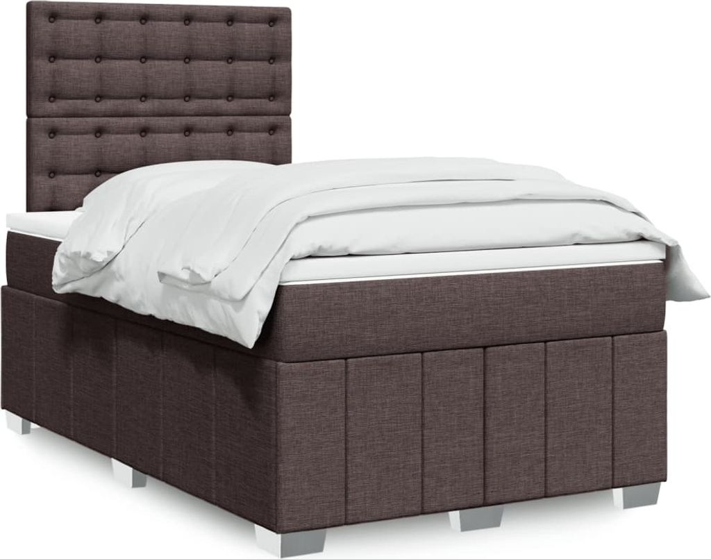 “2026 Moderne“Doppelbett/Jugendbett, Boxspringbett mit Matratze Dunkelbraun 120x200cm Stoff - Klassische Betten,Bettrahmen Designermöbel 7247019