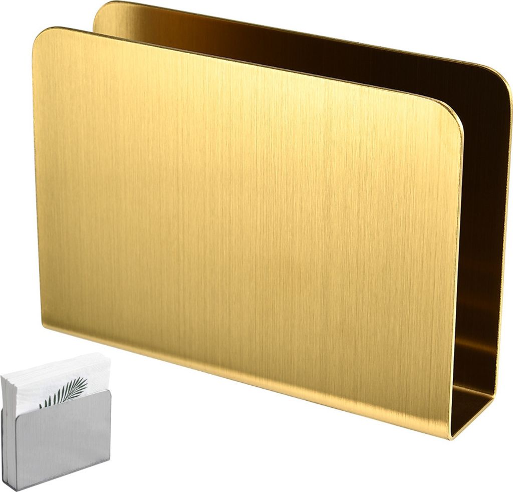 Vertikaler Taschentuch halter aus Edelstahl Western Restaurant Taschentuch halter Gesicht Papier halter Hotel Couch tisch Servietten halter, Gold R...