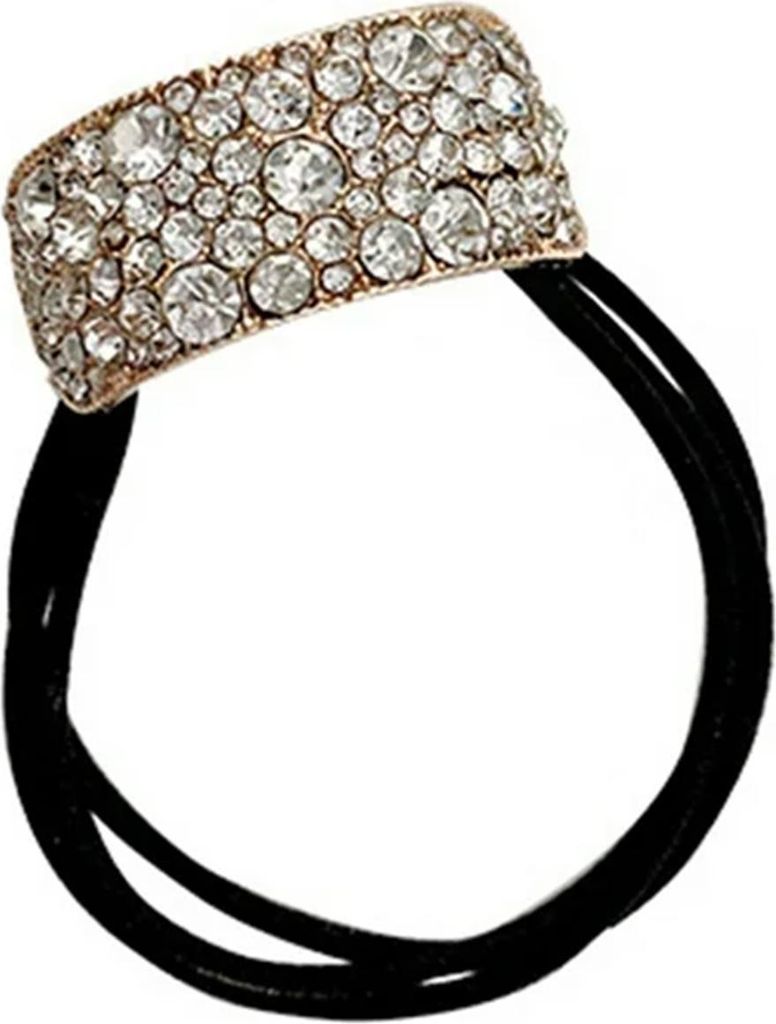 Haargummi mit Strass-Manschette – Goldstrahlen