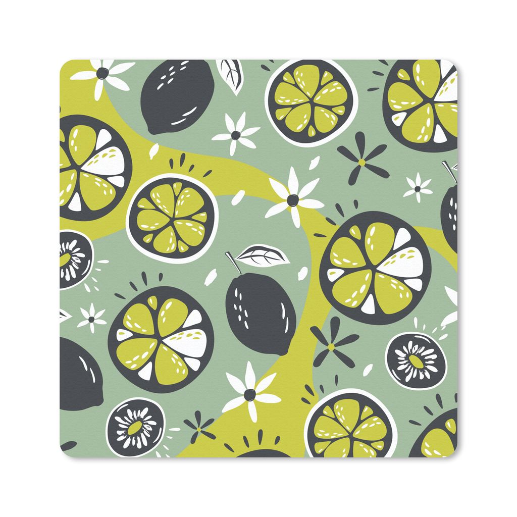 MuchoWow Mauspad Mousepad Sommer - Obst - Blumen 30x30 cm - Mousepads - Maus Mat - Pad - Mausunterlage - Gaming