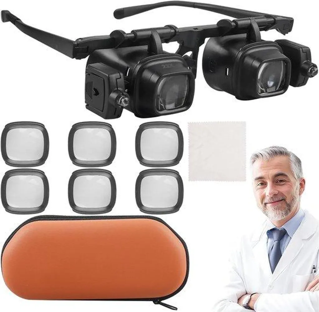 Loupe de bijoutier LED 6x 10x 24x pour horlogerie et travaux de précision