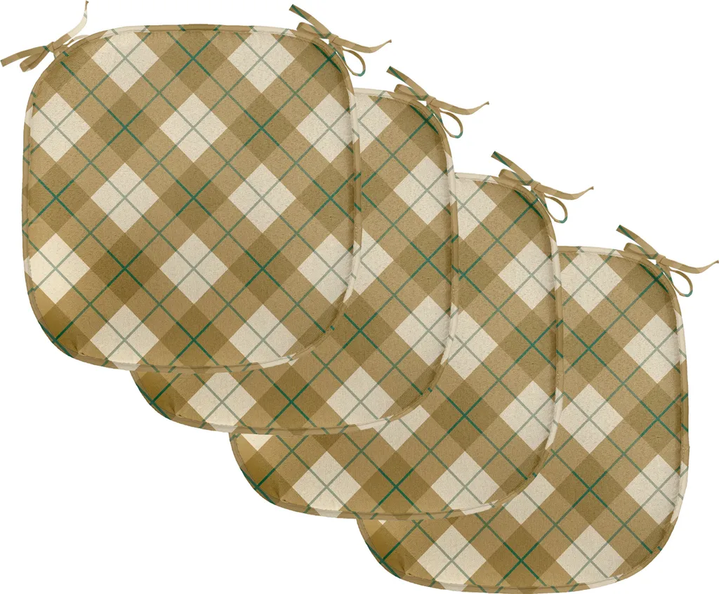 Coussin d'Assise pour Salle à Manger 40x40 cm Lot de 4 Brun Beige