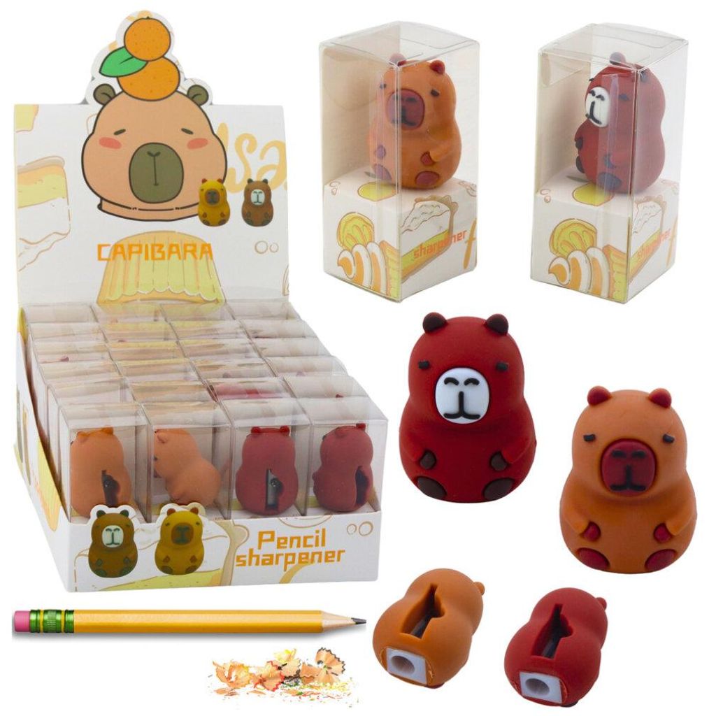 Capybara Brown Schulbürospitzer für dünne Bleistifte und Buntstifte
